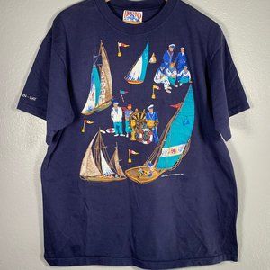 Vintage High Wind Nautica Sailing Blue Tee